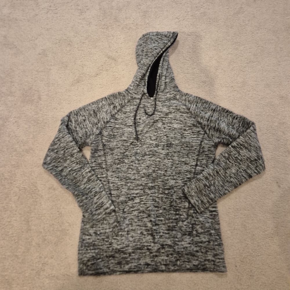 J. America Black and Gray Marl Knit Hoodie